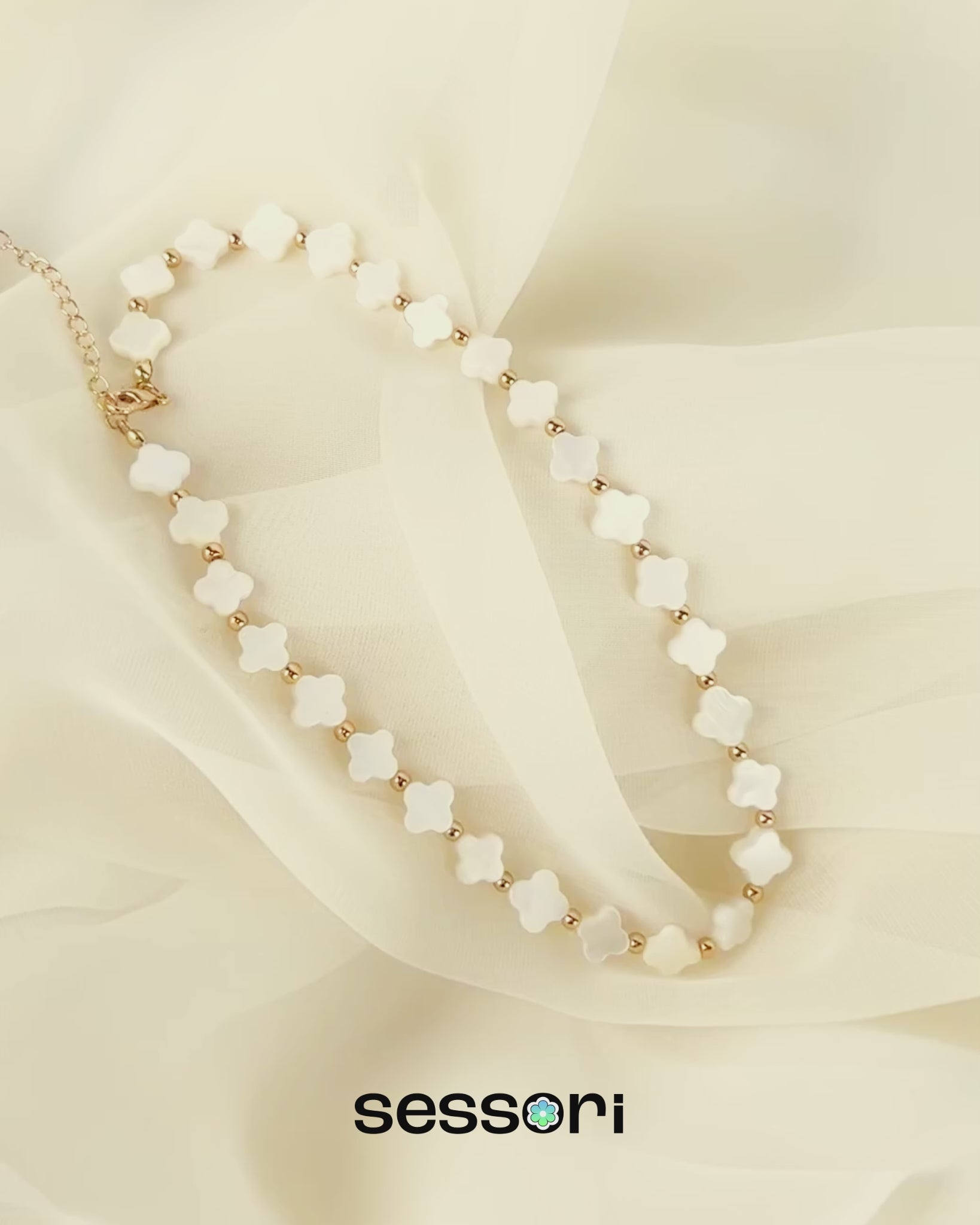 MOP Pearl Clover Choker Necklace