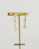 Triple Freshwater Pearl Linear Drop Earrings