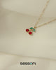 Double Cherry Sparkle Pendant Necklace