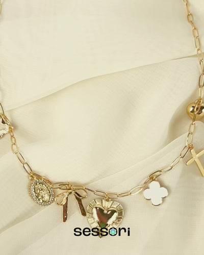 Heart Multi Gold Charm Necklace