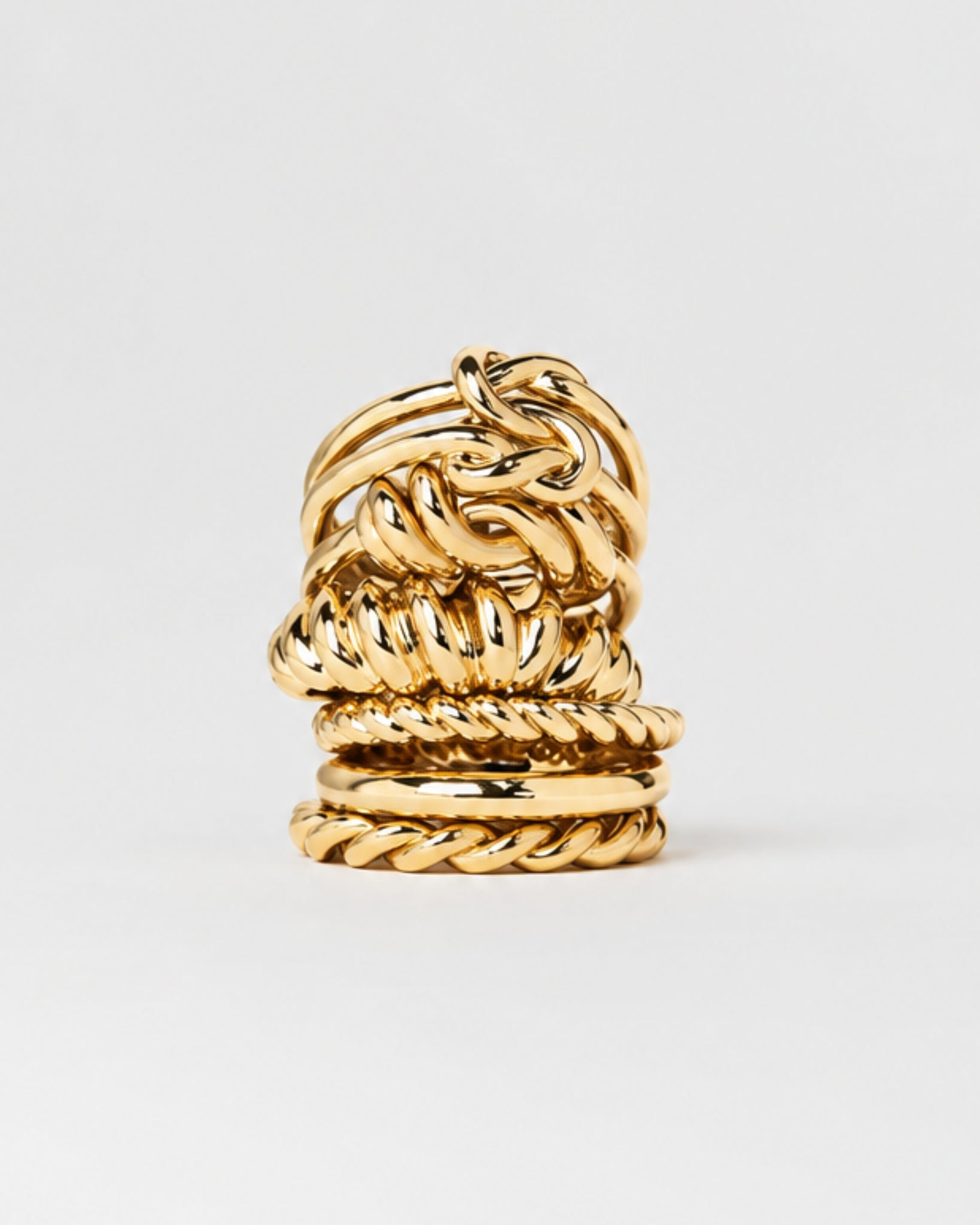 [18K] Viper V Croissant Dome Gold Ring-4