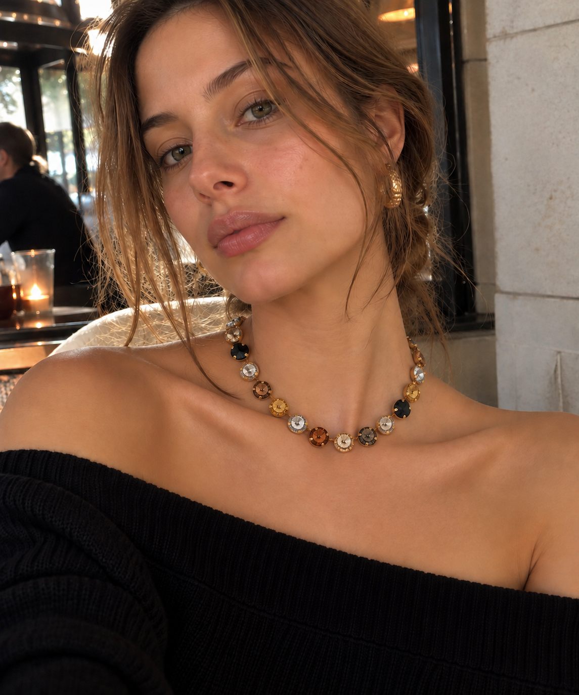Statement Multi Stone Tennis Necklace-1