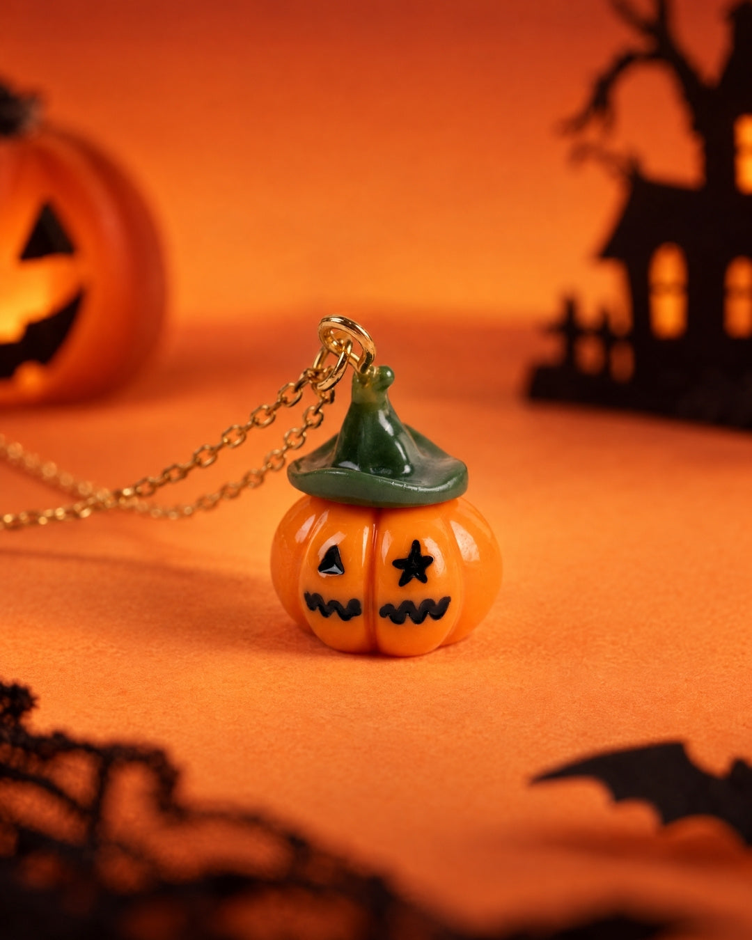 Cute Halloween Pumpkin Pendant Necklace