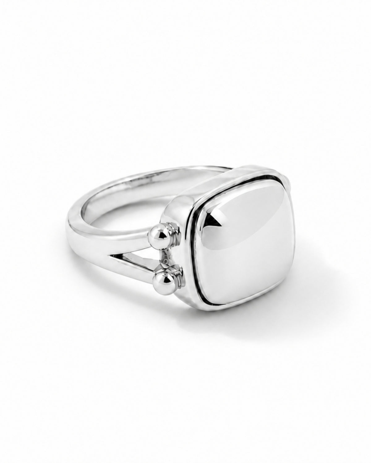 Cara Silver Sculpted Square Ring-3